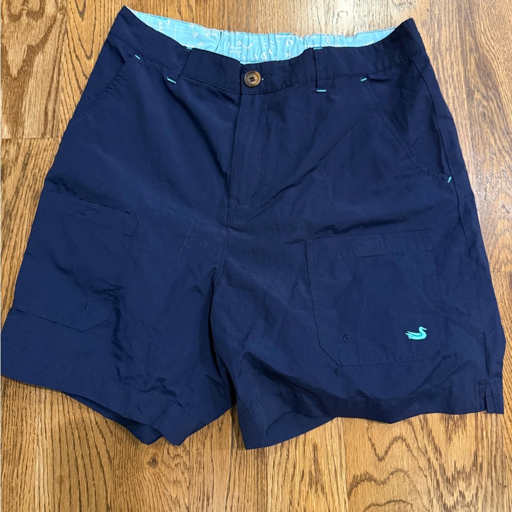 Southern Marsh Blue Cargo Shorts Lightweight Cotton